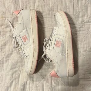 Pink and white size 11 lightly worn DC sneakers